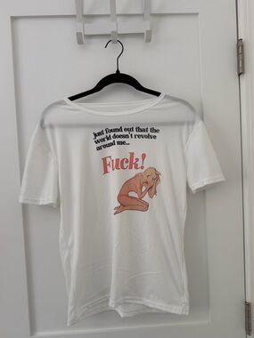 Graphic White Tee with Vintage Nude Illustration